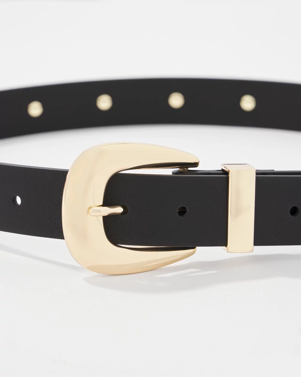 Gold Studded Denim Belt | White House Black Market